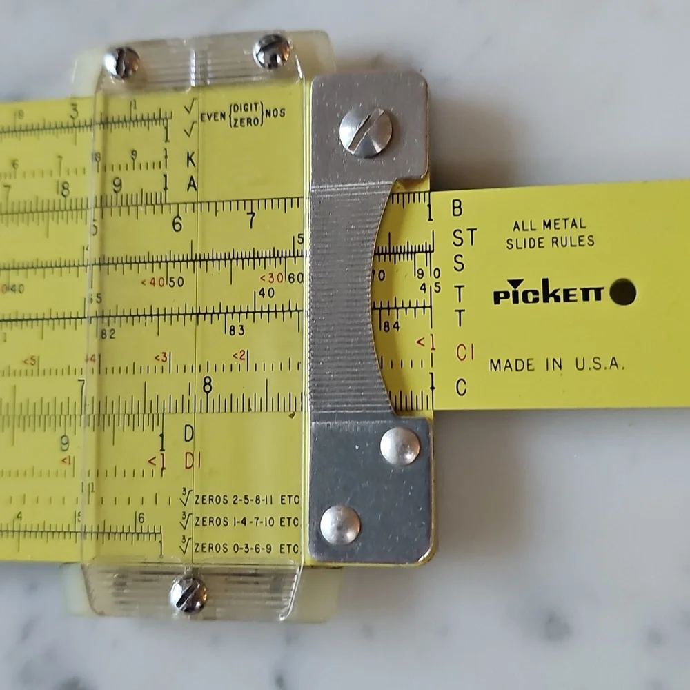 Vintage Pickett N-3-ES Power Log Exponential Slide Rule With Leather Case - Picture 3 of 15